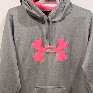 Under Armour Gray Hoodie with Pink Logo